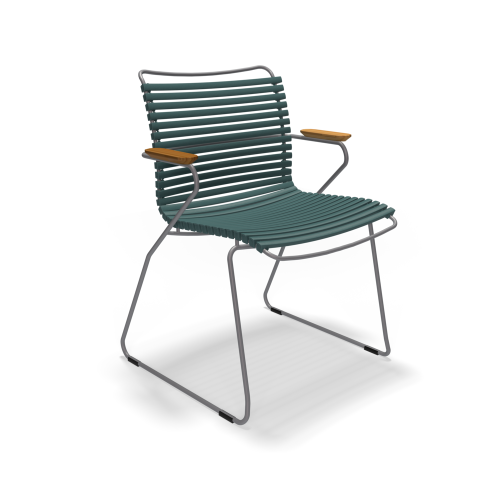 DINING CHAIR // Pine green // Bamboo armrests