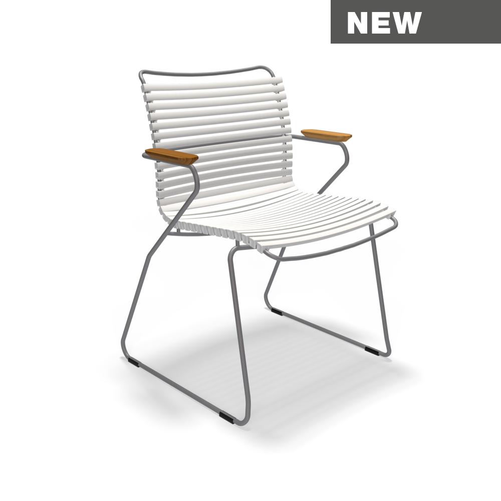 DINING CHAIR // Muted white // Bamboo armrests