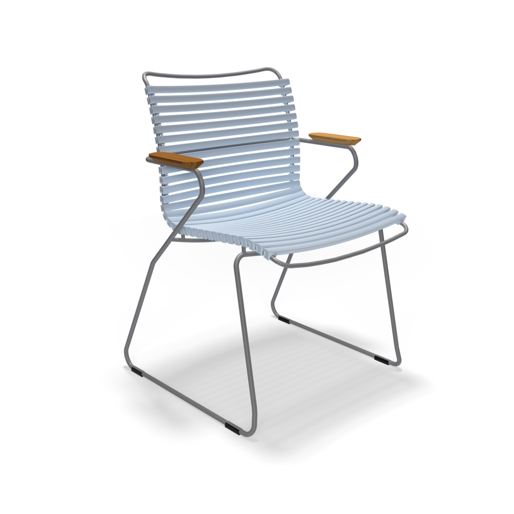 DINING CHAIR // Dusty Light Blue // Bamboo armrests