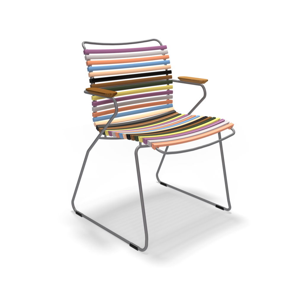 DINING CHAIR // Multi Color 1 // Bamboo armrests