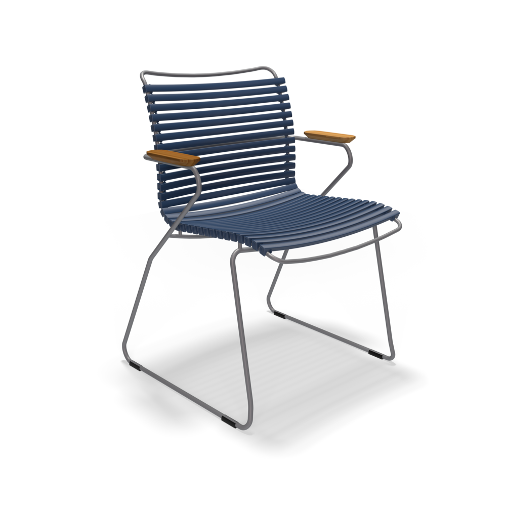 DINING CHAIR // Dark Blue // Bamboo armrests