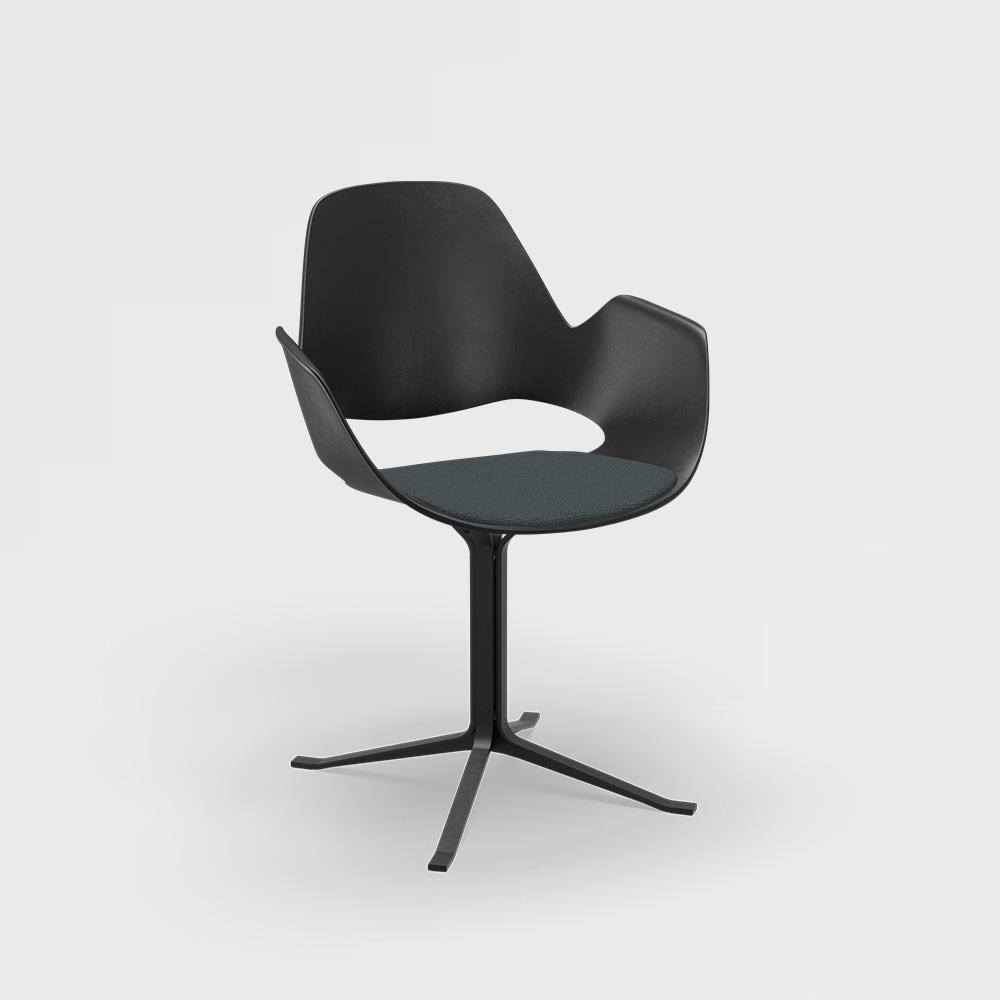 CHAIR // Upholstered seat // Base: Column // Dark grey