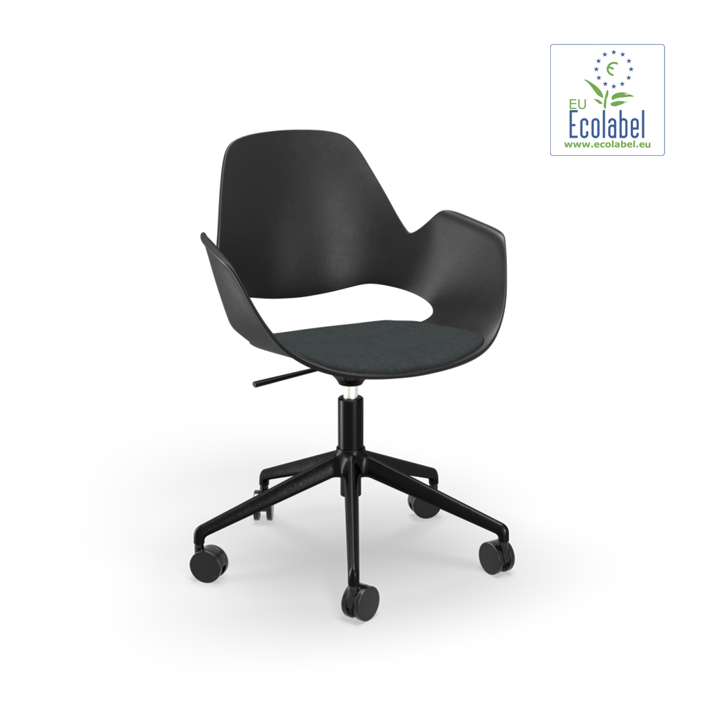 CHAIR // Upholstered seat // Base: Five star with castors // Anthracite