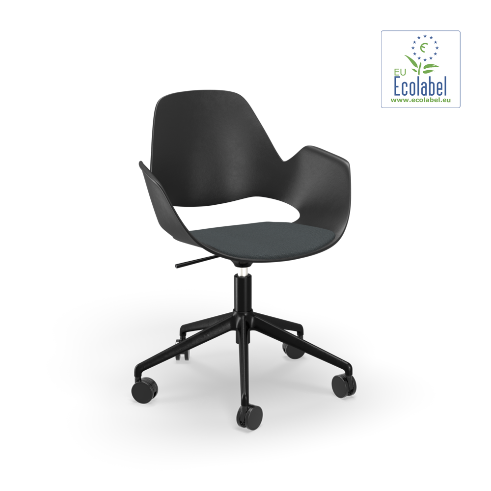 CHAIR // Upholstered seat // Base: Five star with castors // Dark grey