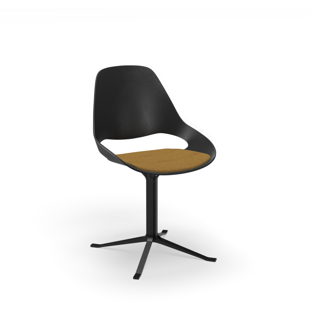 FALK Chair, low armrest - Upholstered - Base: Column