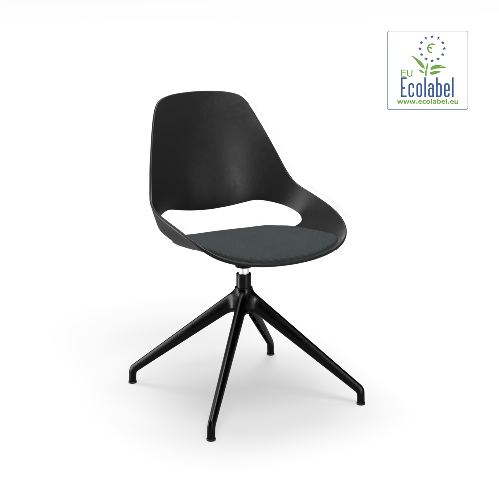CHAIR, low armrest // Upholstered seat // Base: Four star return swivel // Anthracite