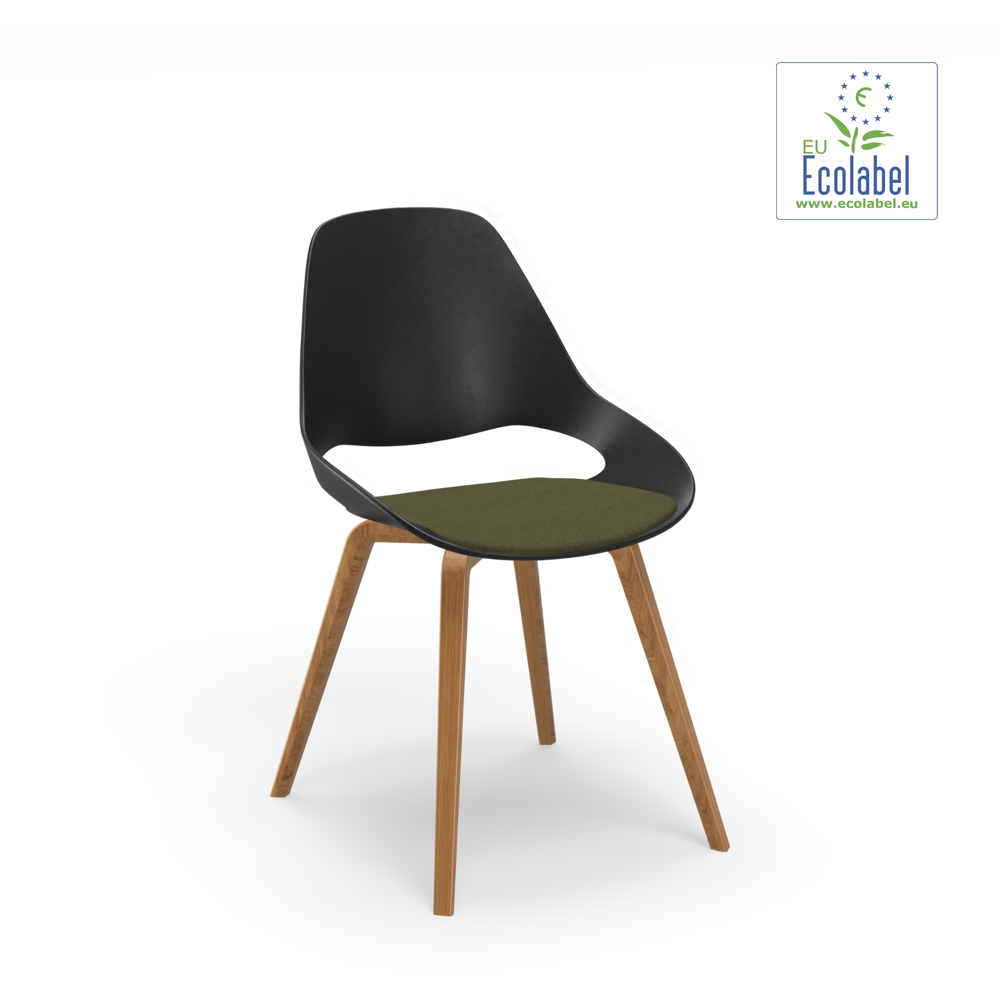 CHAIR, low armrest / Upholstered seat / Oak veneer / Pine green