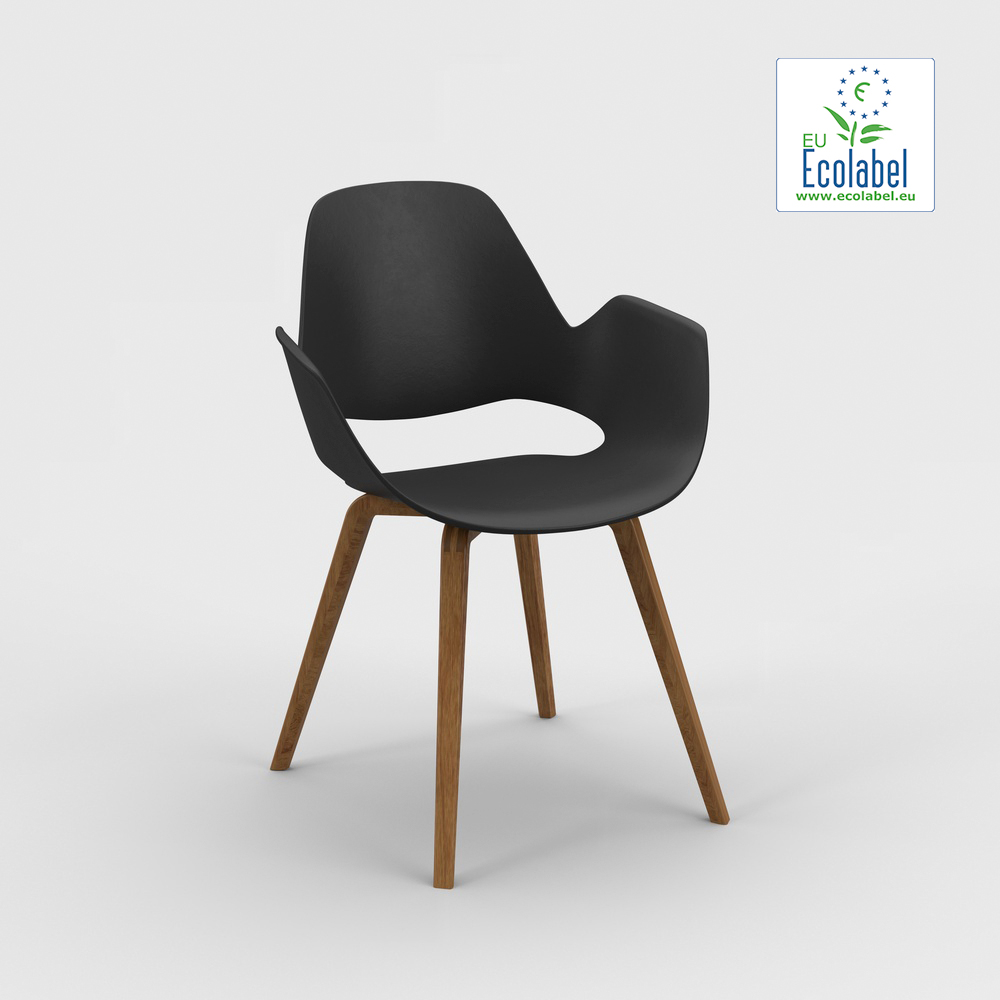 CHAIR // Black seat // Base: Solid oiled oak