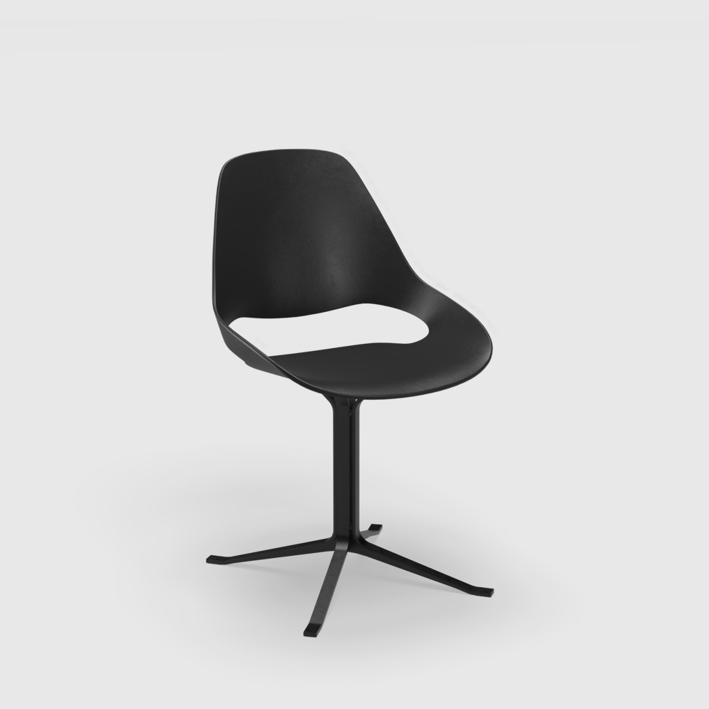 CHAIR, low armrest // Black seat // Column