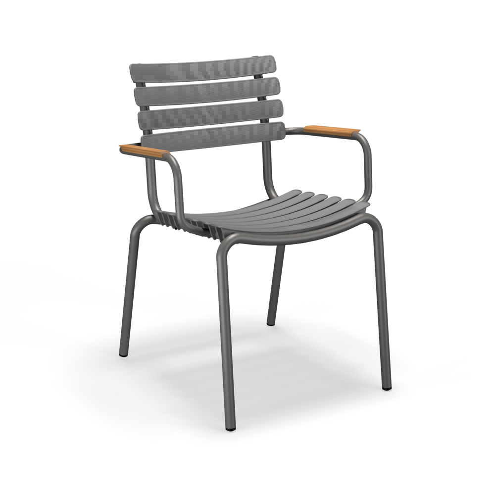 DINING CHAIR // Grey // Bamboo armrests