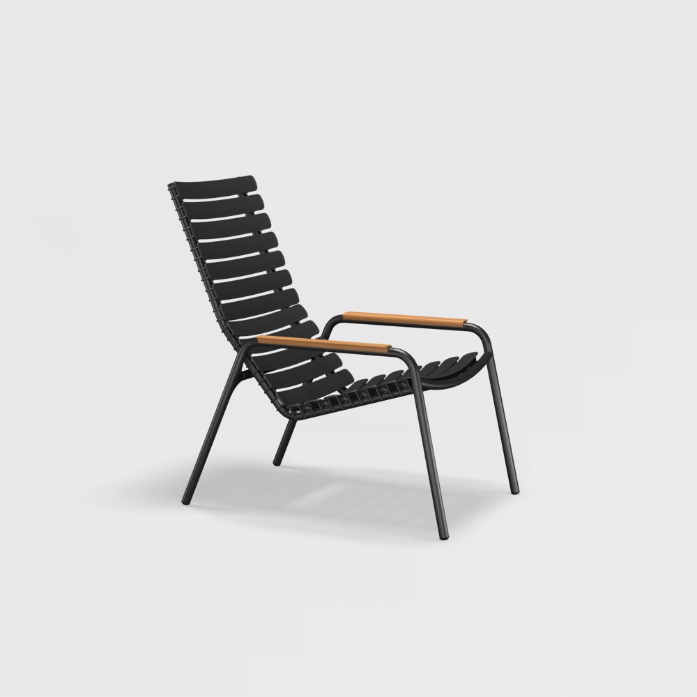 LOUNGE CHAIR // Black // Bamboo armrests