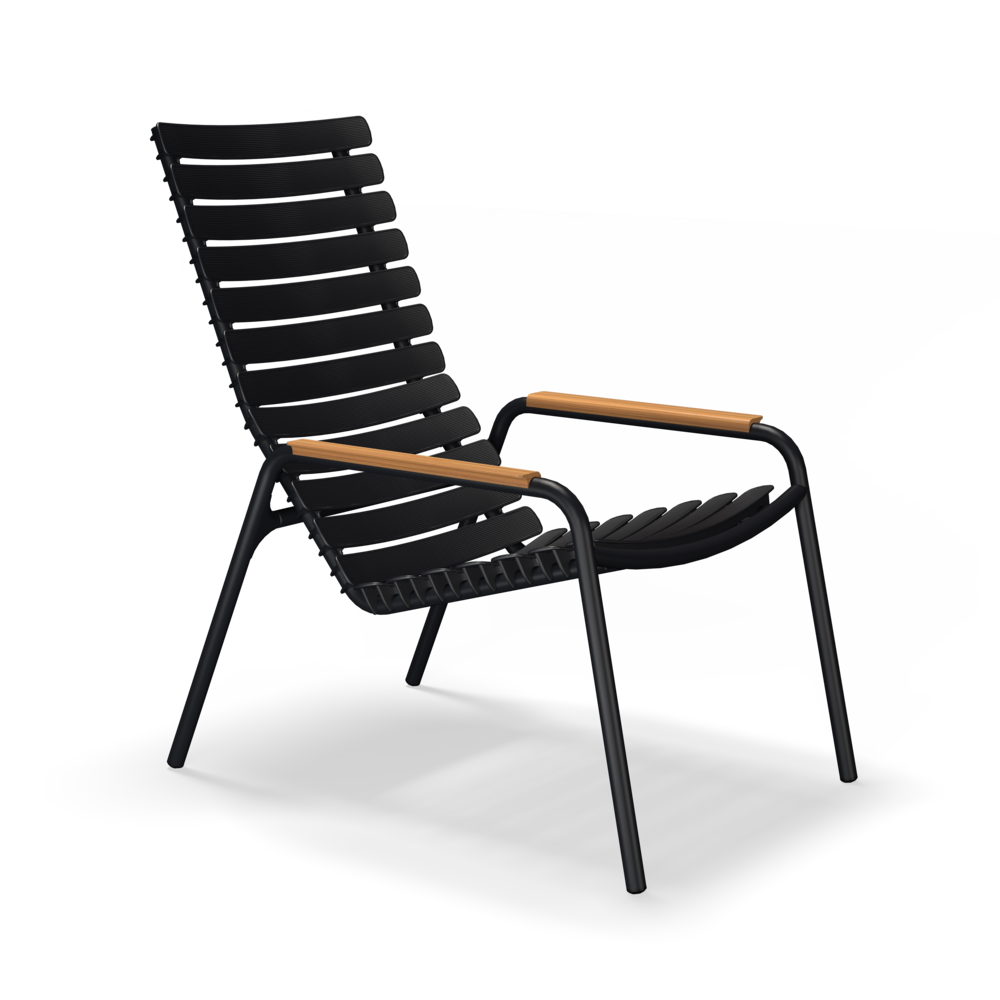 LOUNGE CHAIR // Black // Bamboo armrests