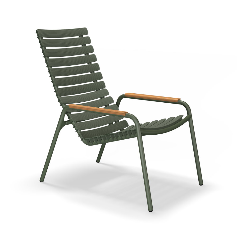 LOUNGE CHAIR // Olive green // Bamboo armrests