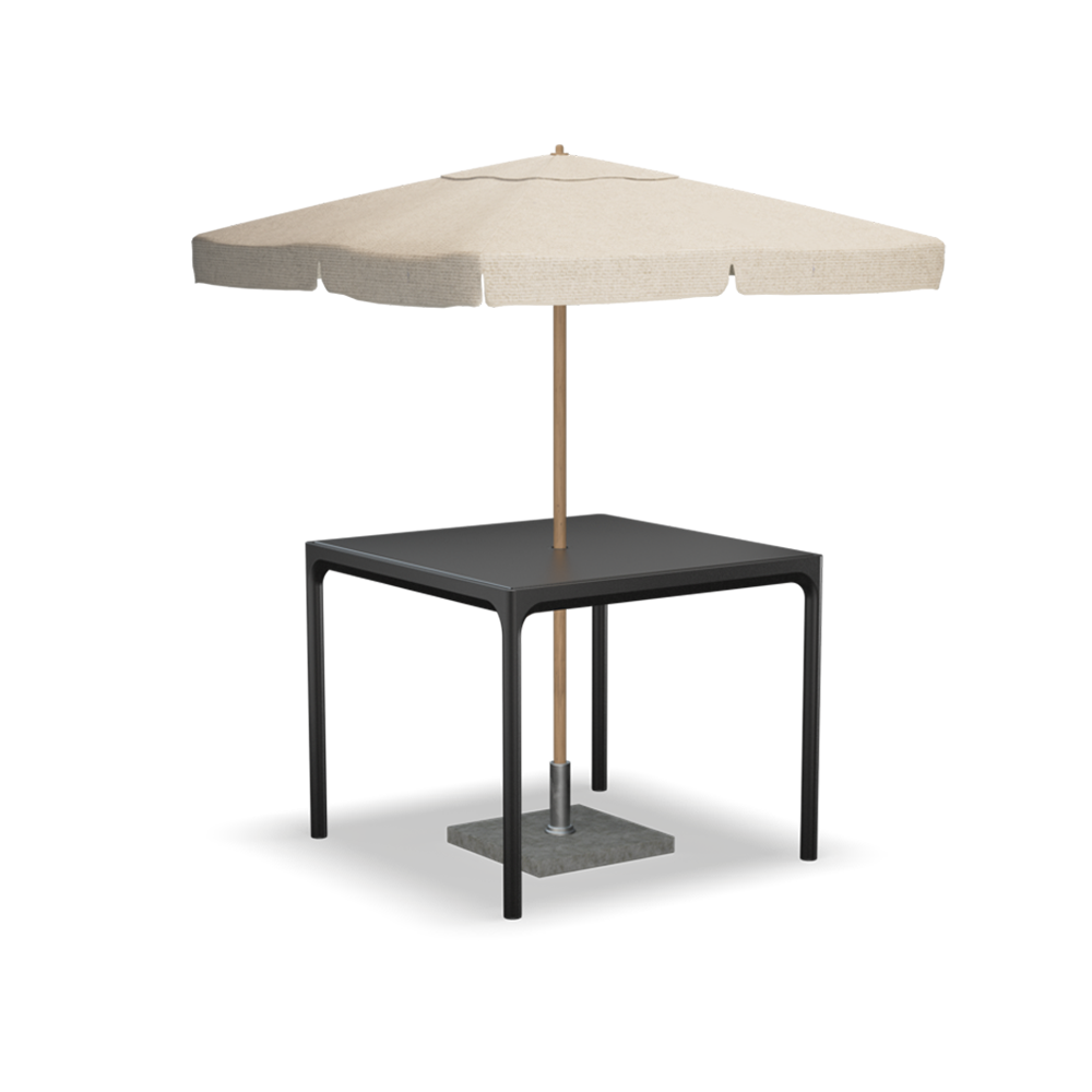 25601-2424_FOUR-Dining-table-ALU_90x90_PARASOL_Black