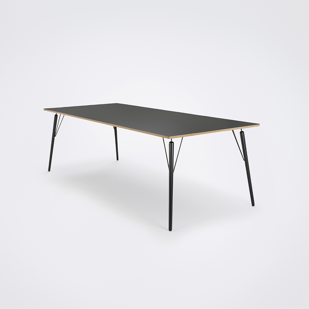 DINING TABLE 240cm // Granite Gray Laminate // Oak Edge