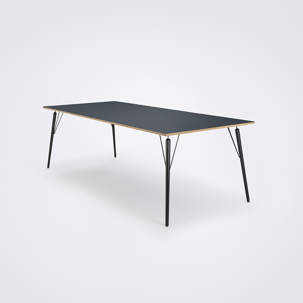 DINING TABLE 240cm // Smokey Blue Linoleum // Oak Edge